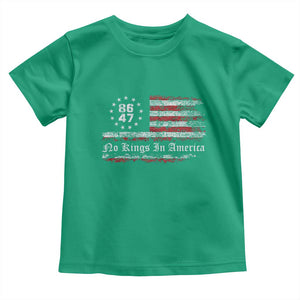 No Kings in America Toddler T Shirt 86 47 US Flag Impeach 47 TS10 Irish Green Print Your Wear