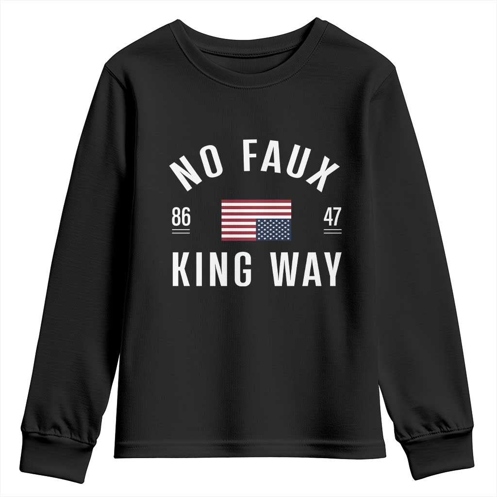 No Kings in America Youth Sweatshirt US Flag Upside Down TS10 Black Print Your Wear