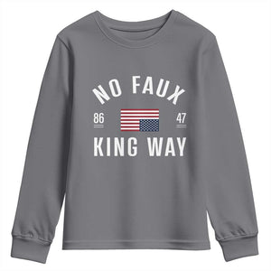 No Kings in America Youth Sweatshirt US Flag Upside Down TS10 Charcoal Print Your Wear