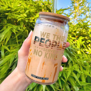 No Kings in USA Glass Can Vintage Old American Flag We The People TS10 Print Your Wear