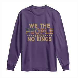 No Kings in USA Long Sleeve Shirt Vintage Old American Flag We The People TS10 Purple Print Your Wear