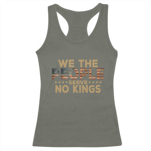 No Kings in USA Racerback Tank Top Vintage Old American Flag We The People TS10 Military Green Print Your Wear