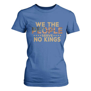 No Kings in USA T Shirt For Women Vintage Old American Flag We The People TS10 Royal Blue Print Your Wear