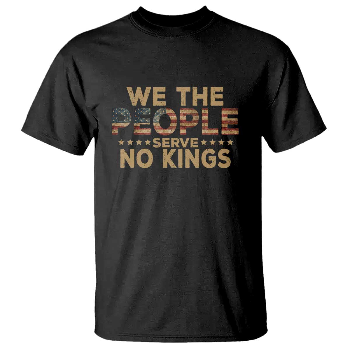 No Kings in USA T Shirt Vintage Old American Flag We The People TS10 Black Print Your Wear