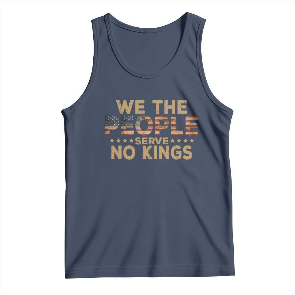 No Kings in USA Tank Top Vintage Old American Flag We The People TS10 Navy Print Your Wear
