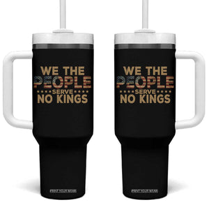 No Kings in USA Tumbler With Handle Vintage Old American Flag We The People TS10 One Size: 40 oz Black Print Your Wear