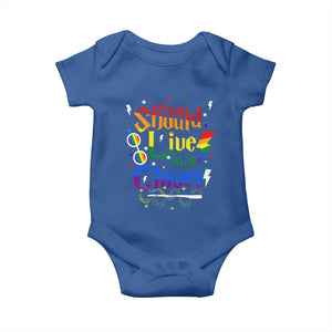 No One Should Live in a Closet Baby Onesie LGBTQ+ Pride Empowerment Ally TS02 Royal Blue Print Your Wear