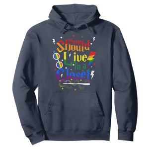 No One Should Live in a Closet Hoodie LGBTQ+ Pride Empowerment Ally TS02 Navy Print Your Wear