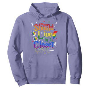 No One Should Live in a Closet Hoodie LGBTQ+ Pride Empowerment Ally TS02 Violet Print Your Wear