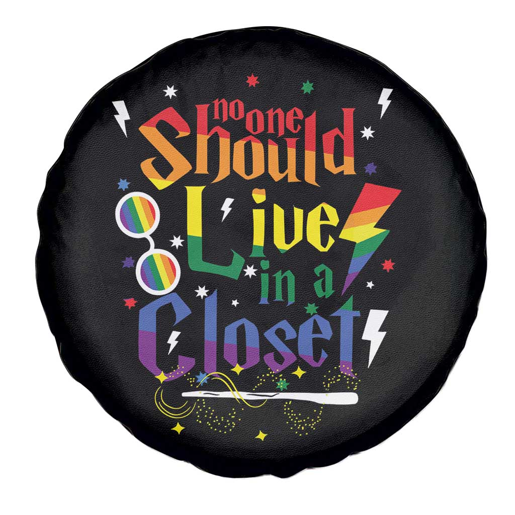 No One Should Live in a Closet Spare Tire Cover LGBTQ+ Pride Empowerment Ally TS02 Print Your Wear