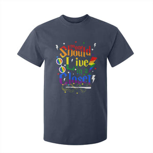 No One Should Live in a Closet T Shirt For Kid LGBTQ+ Pride Empowerment Ally TS02 Navy Print Your Wear