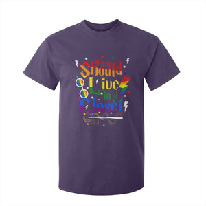 No One Should Live in a Closet T Shirt For Kid LGBTQ+ Pride Empowerment Ally TS02 Purple Print Your Wear