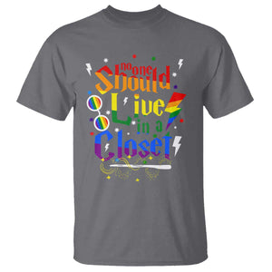 No One Should Live in a Closet T Shirt LGBTQ+ Pride Empowerment Ally TS02 Charcoal Print Your Wear