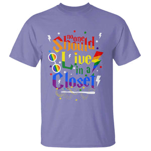 No One Should Live in a Closet T Shirt LGBTQ+ Pride Empowerment Ally TS02 Violet Print Your Wear