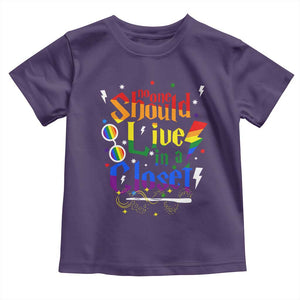 No One Should Live in a Closet Toddler T Shirt LGBTQ+ Pride Empowerment Ally TS02 Purple Print Your Wear