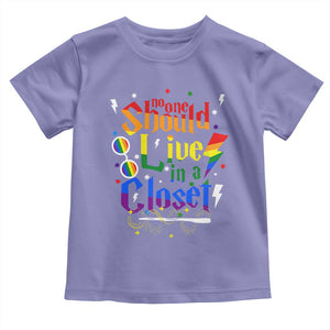 No One Should Live in a Closet Toddler T Shirt LGBTQ+ Pride Empowerment Ally TS02 Violet Print Your Wear