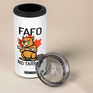 No Tariffs Canada 4 in 1 Can Cooler Tumbler Never 51st State Canadian Beaver TS02 Print Your Wear