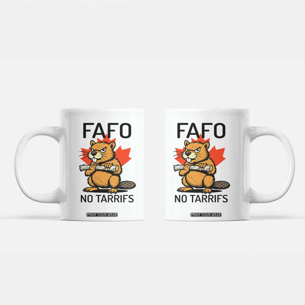 No Tariffs Canada Coffee Mug Never 51st State Canadian Beaver TS02 White Print Your Wear