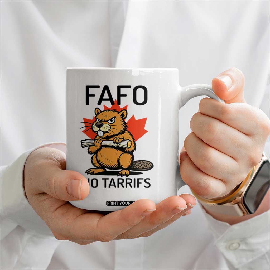 No Tariffs Canada Coffee Mug Never 51st State Canadian Beaver TS02 Print Your Wear
