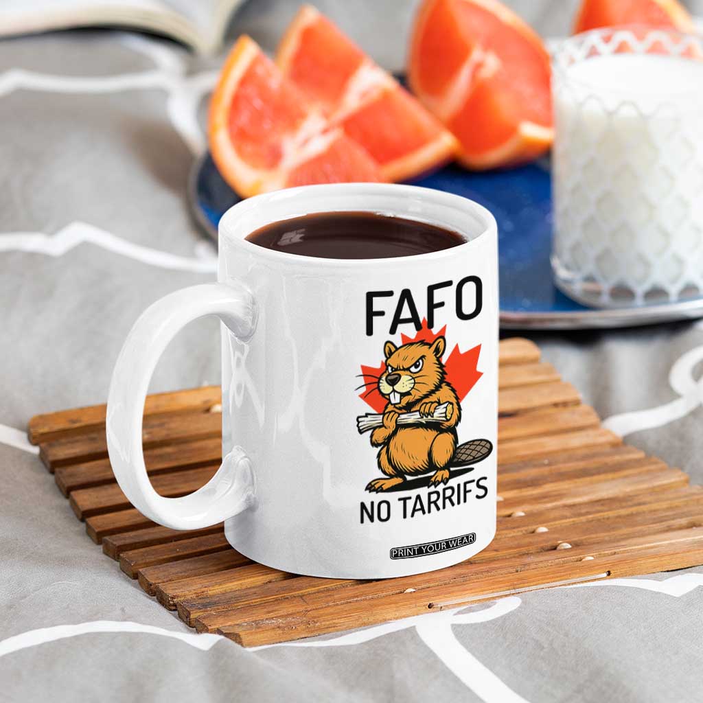 No Tariffs Canada Coffee Mug Never 51st State Canadian Beaver TS02 Print Your Wear