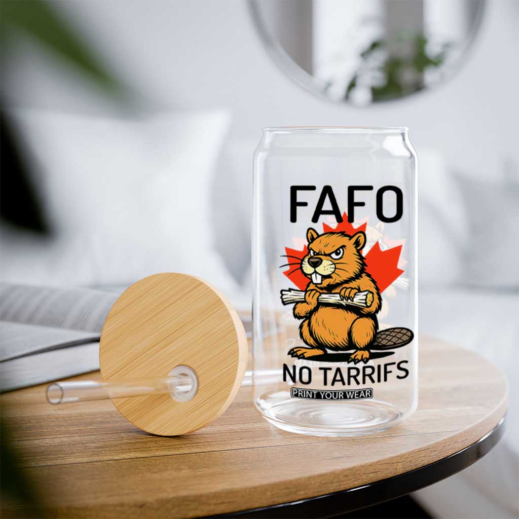No Tariffs Canada Glass Can Never 51st State Canadian Beaver TS02 Print Your Wear