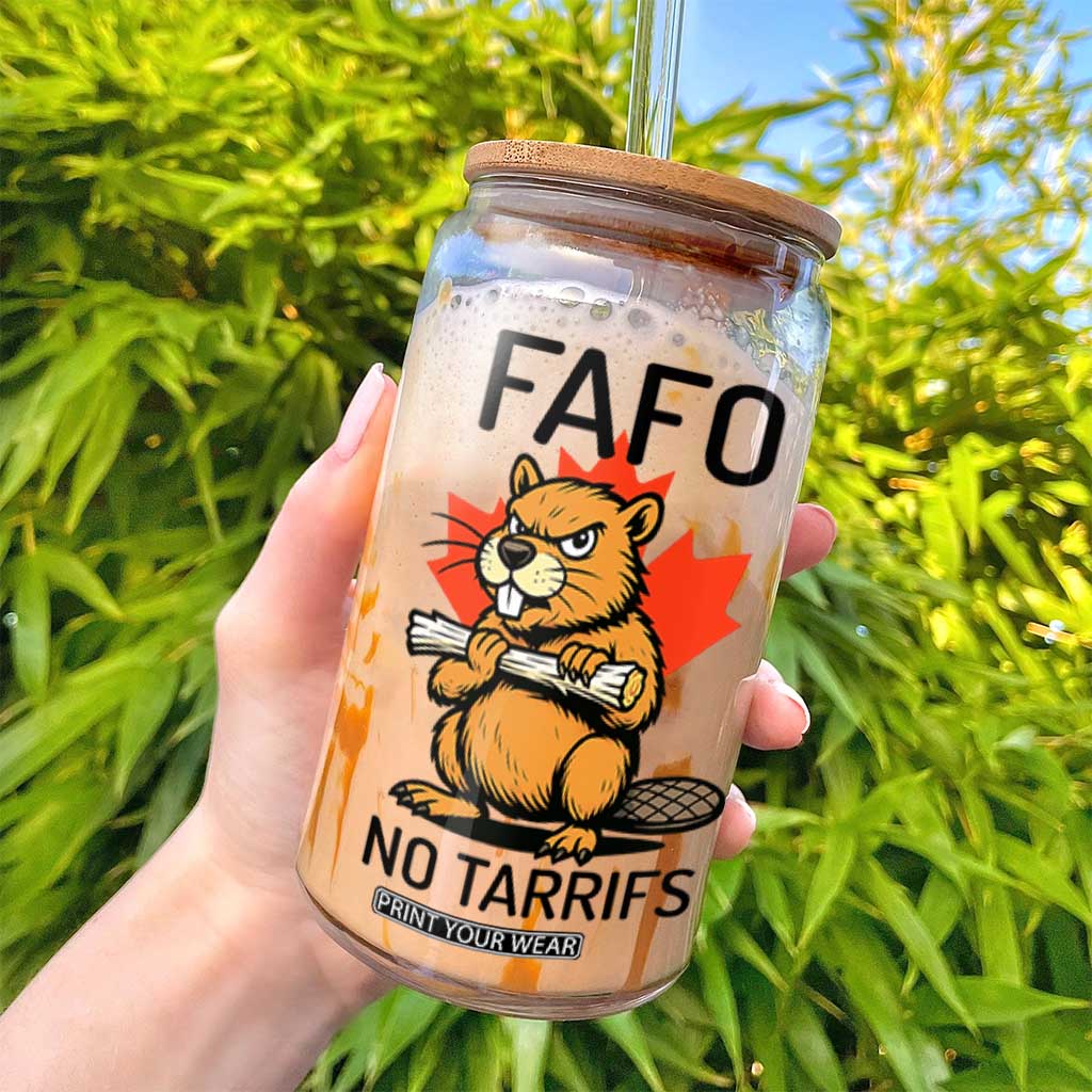 No Tariffs Canada Glass Can Never 51st State Canadian Beaver TS02 Print Your Wear