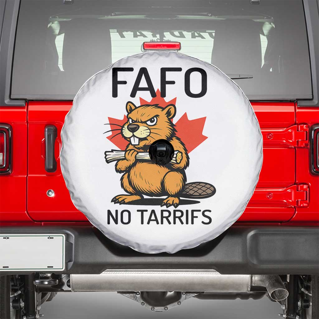 No Tariffs Canada Spare Tire Cover Never 51st State Canadian Beaver TS02 White Print Your Wear