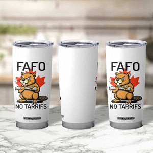 No Tariffs Canada Tumbler Cup Never 51st State Canadian Beaver TS02 Print Your Wear