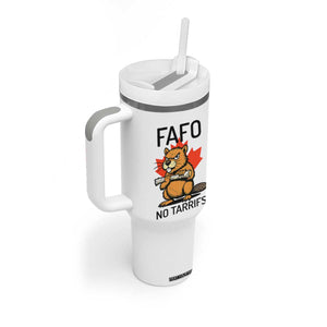 No Tariffs Canada Tumbler With Handle Never 51st State Canadian Beaver TS02 Print Your Wear