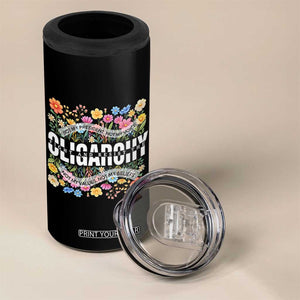 Not My President Subtle Floral 4 in 1 Can Cooler Tumbler Not My Voice Values Beliefs TS02 Print Your Wear