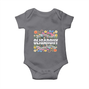 Not My President Subtle Floral Baby Onesie Not My Voice Values Beliefs TS02 Charcoal Print Your Wear
