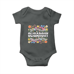Not My President Subtle Floral Baby Onesie Not My Voice Values Beliefs TS02 Dark Heather Print Your Wear