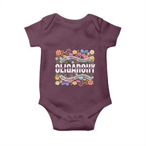 Not My President Subtle Floral Baby Onesie Not My Voice Values Beliefs TS02 Maroon Print Your Wear