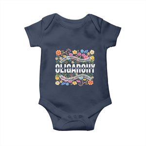 Not My President Subtle Floral Baby Onesie Not My Voice Values Beliefs TS02 Navy Print Your Wear