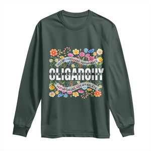 Not My President Subtle Floral Long Sleeve Shirt Not My Voice Values Beliefs TS02 Dark Forest Green Print Your Wear