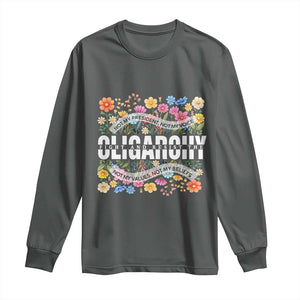Not My President Subtle Floral Long Sleeve Shirt Not My Voice Values Beliefs TS02 Dark Heather Print Your Wear
