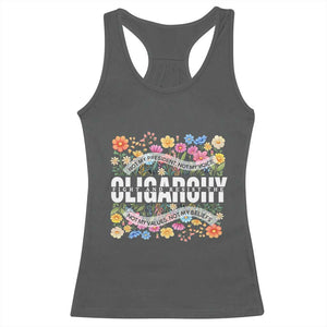 Not My President Subtle Floral Racerback Tank Top Not My Voice Values Beliefs TS02 Dark Heather Print Your Wear