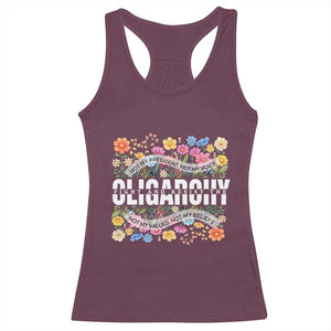 Not My President Subtle Floral Racerback Tank Top Not My Voice Values Beliefs TS02 Maroon Print Your Wear
