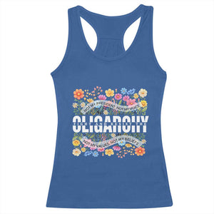 Not My President Subtle Floral Racerback Tank Top Not My Voice Values Beliefs TS02 Royal Blue Print Your Wear