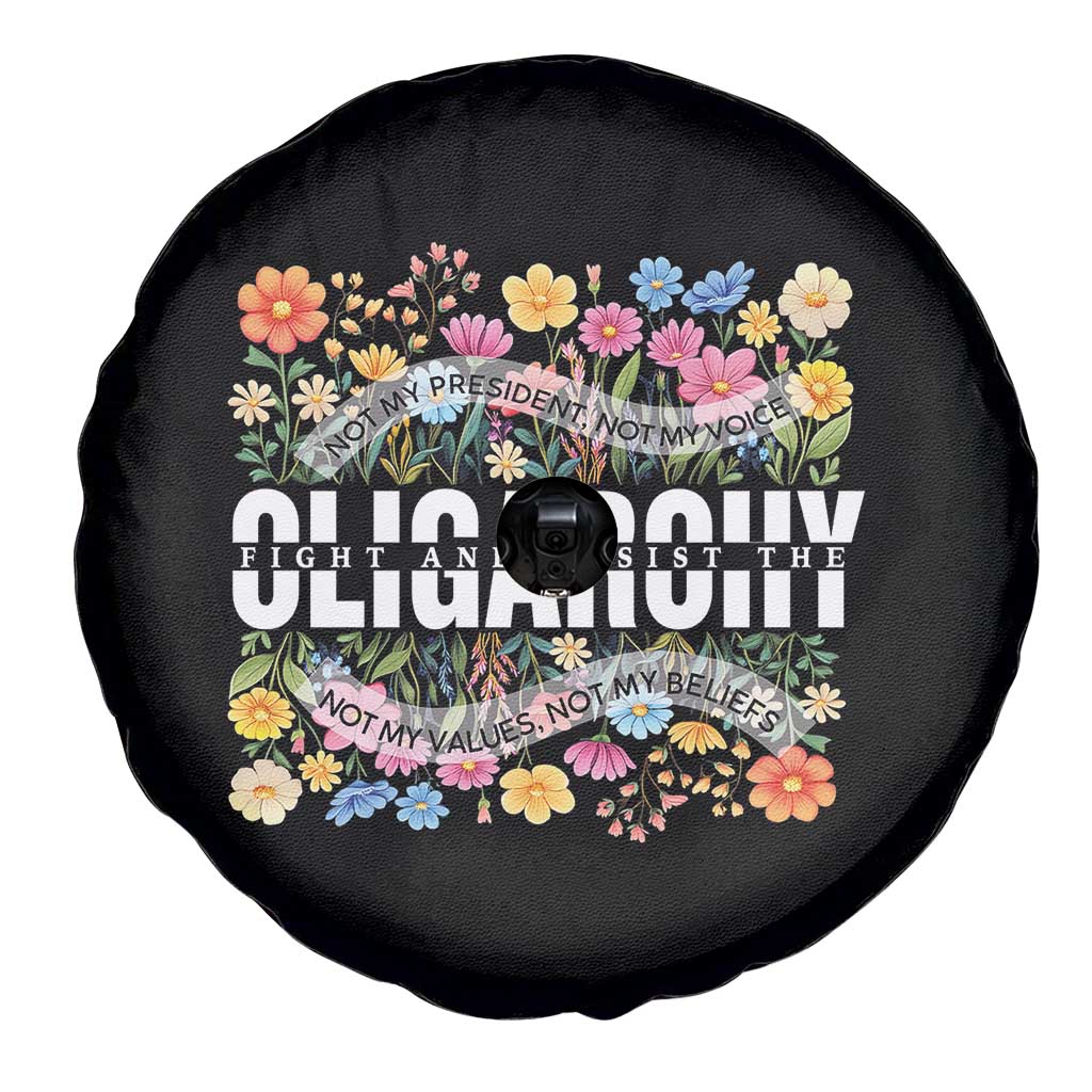 Not My President Subtle Floral Spare Tire Cover Not My Voice Values Beliefs TS02 Print Your Wear