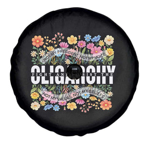 Not My President Subtle Floral Spare Tire Cover Not My Voice Values Beliefs TS02 Print Your Wear