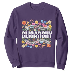 Not My President Subtle Floral Sweatshirt Not My Voice Values Beliefs TS02 Purple Print Your Wear