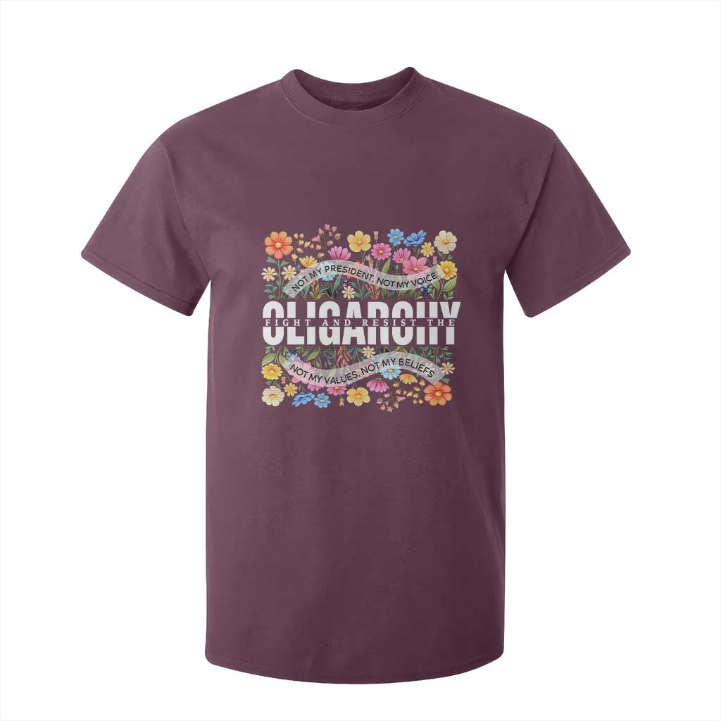Not My President Subtle Floral T Shirt For Kid Not My Voice Values Beliefs TS02 Maroon Print Your Wear