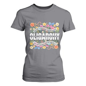Not My President Subtle Floral T Shirt For Women Not My Voice Values Beliefs TS02 Charcoal Print Your Wear