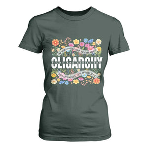 Not My President Subtle Floral T Shirt For Women Not My Voice Values Beliefs TS02 Dark Forest Green Print Your Wear