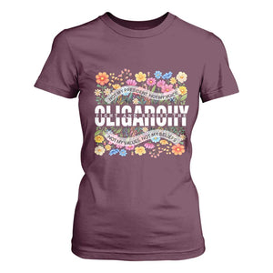 Not My President Subtle Floral T Shirt For Women Not My Voice Values Beliefs TS02 Maroon Print Your Wear