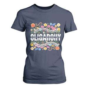Not My President Subtle Floral T Shirt For Women Not My Voice Values Beliefs TS02 Navy Print Your Wear