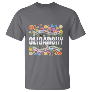 Not My President Subtle Floral T Shirt Not My Voice Values Beliefs TS02 Charcoal Print Your Wear