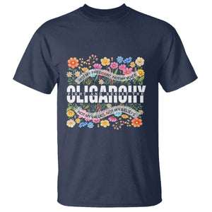 Not My President Subtle Floral T Shirt Not My Voice Values Beliefs TS02 Navy Print Your Wear