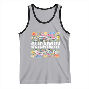Not My President Subtle Floral Tank Top Not My Voice Values Beliefs TS02 Athletic Heather Black Print Your Wear
